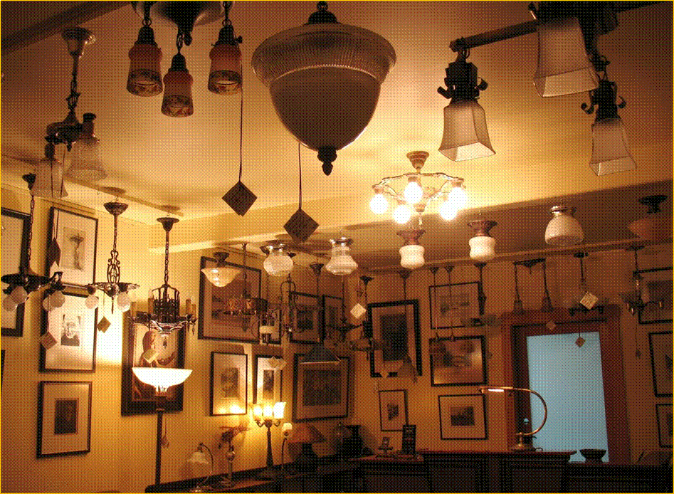 Title: Antique Lighting Vancouver - Description: Harris House Antique Lighting Showroom interior near Vancouver British Columbia